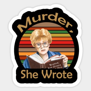 murder she wrote//retro background Sticker